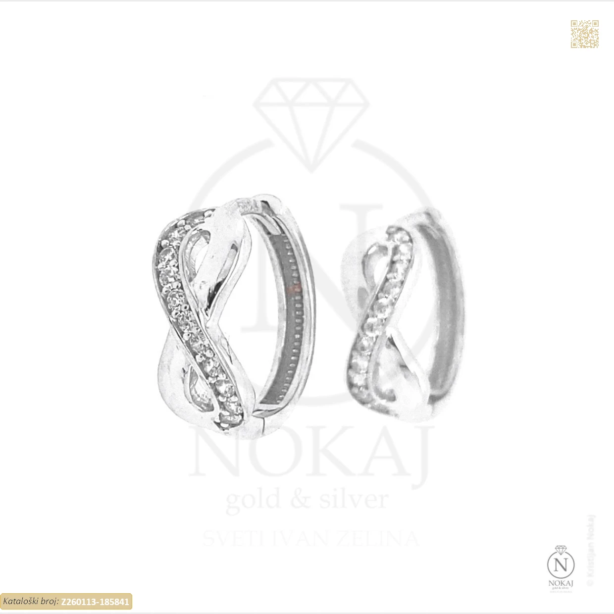 ZLATNE NAUŠNICE S CIRKONIMA - BESKONAČNOST (Z260113-185841)