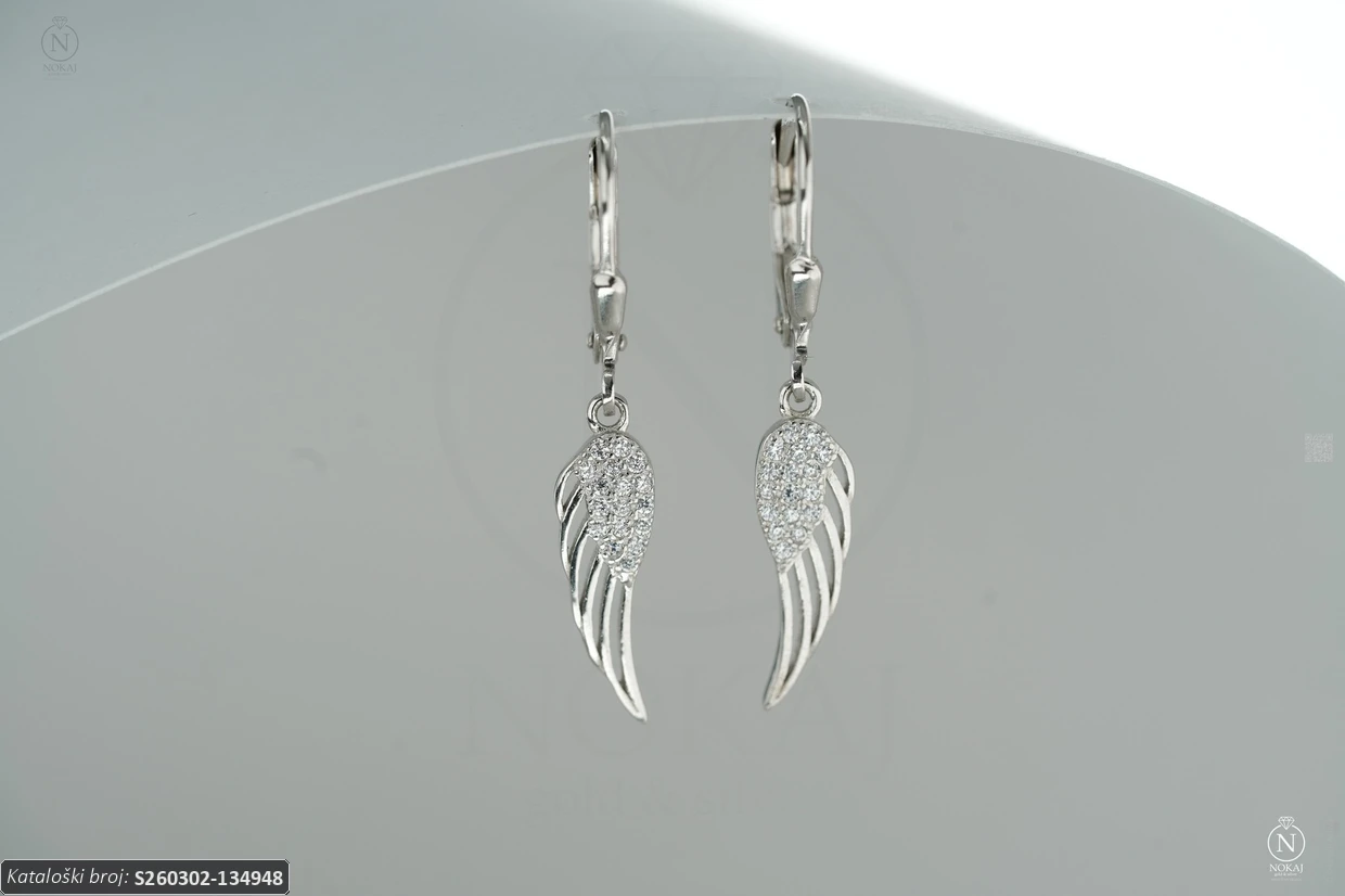 SREBRNE NAUŠNICE S CIRKONIMA - ANĐELOVA KRILA (S260302-134948)