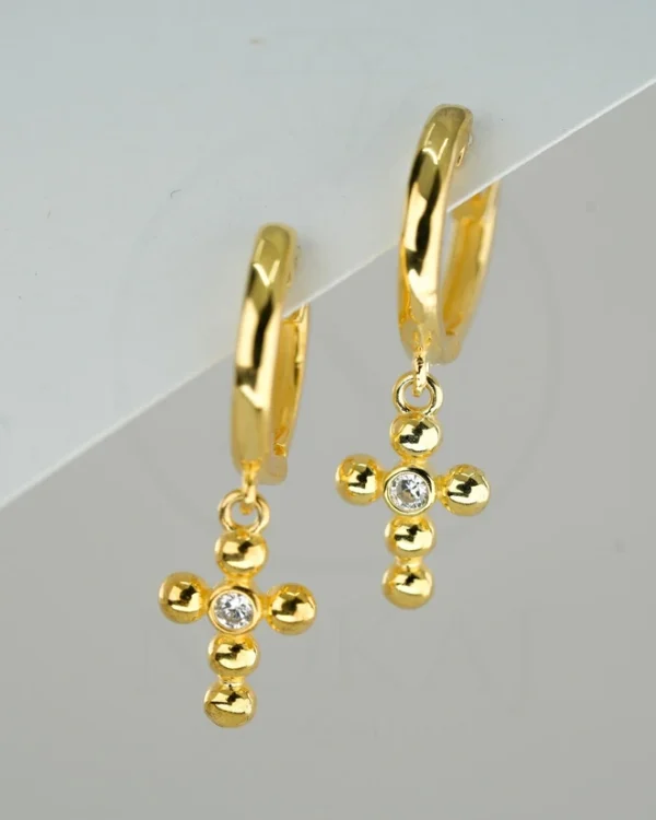 SREBRNE NAUŠNICE S CIRKONIMA - KRIŽ (S260302-135616)