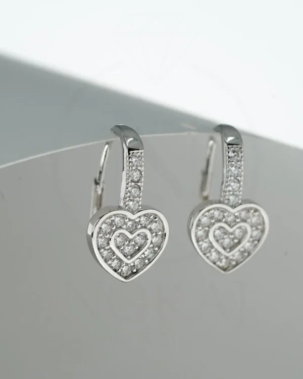 SREBRNE NAUŠNICE S CIRKONIMA - SRCE (S260302-140809)