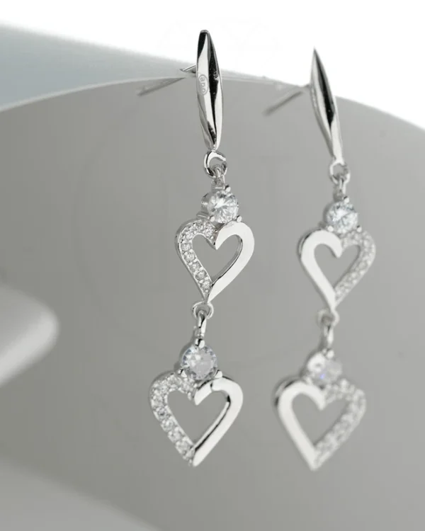 SREBRNE NAUŠNICE S CIRKONIMA - SRCE (S260302-141923)