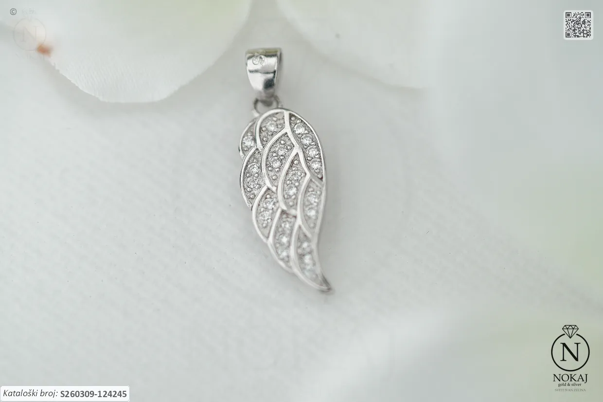 SREBRNI PRIVJESAK S CIRKONIMA - ANĐELOVA KRILA (S260309-124245)