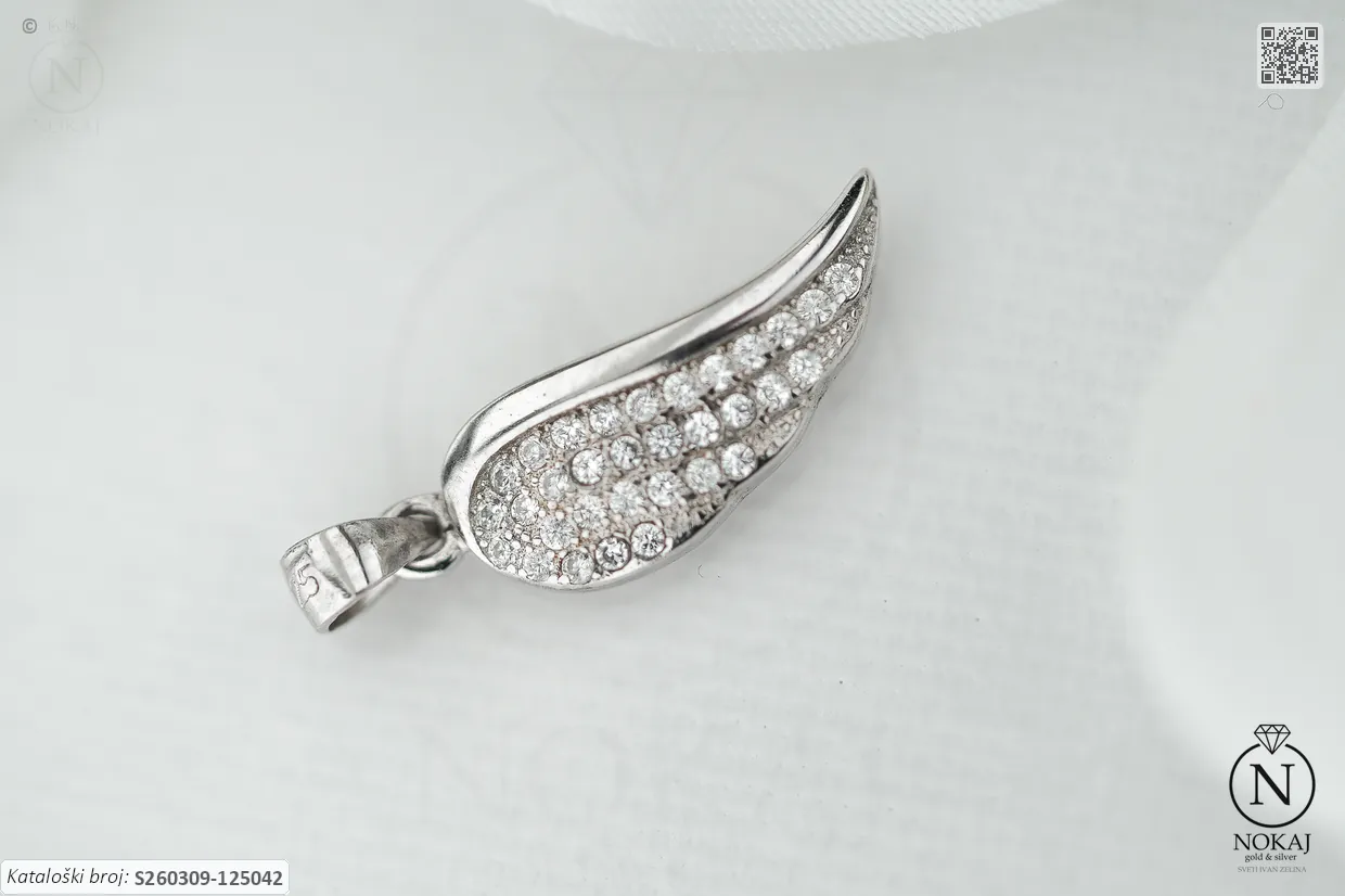 SREBRNI PRIVJESAK S CIRKONIMA - ANĐELOVA KRILA (S260309-125042)
