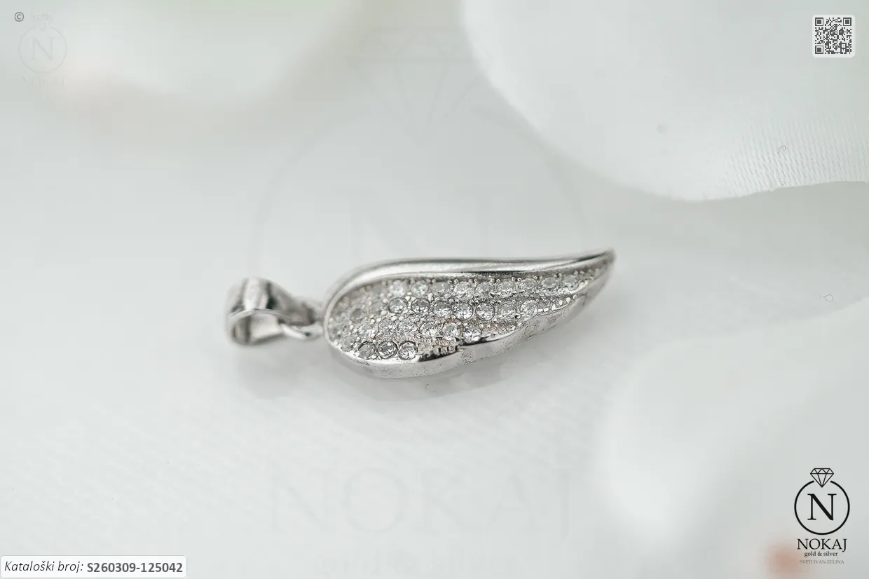 SREBRNI PRIVJESAK S CIRKONIMA - ANĐELOVA KRILA (S260309-125042) - Slika 2