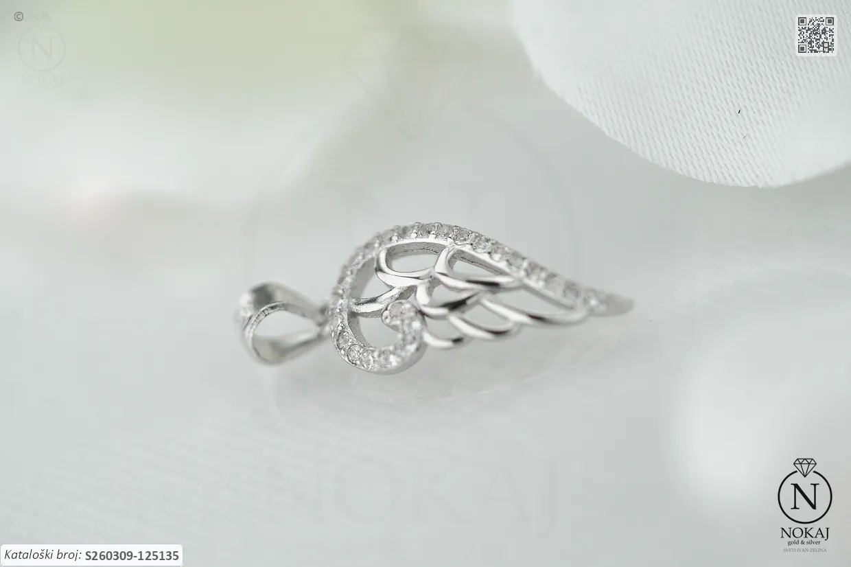 SREBRNI PRIVJESAK S CIRKONIMA - ANĐELOVA KRILA (S260309-125135)