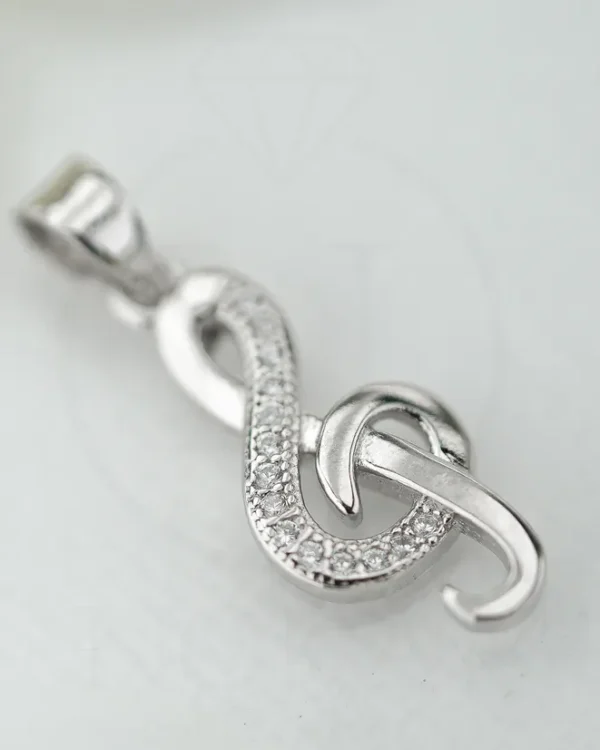 SREBRNI PRIVJESAK S CIRKONIMA - VIOLINSKI KLJUČ (S260309-133202)