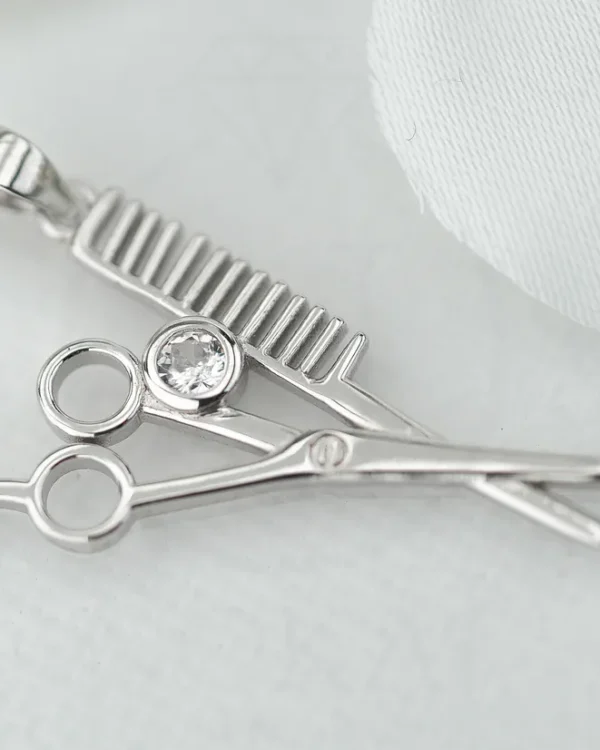 SREBRNI PRIVJESAK S CIRKONIMA - SKARE I ČEŠALJ (S260309-133847)