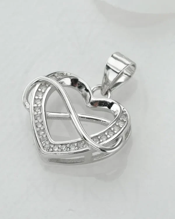 SREBRNI PRIVJESAK S CIRKONIMA - SRCE (S260309-165359)