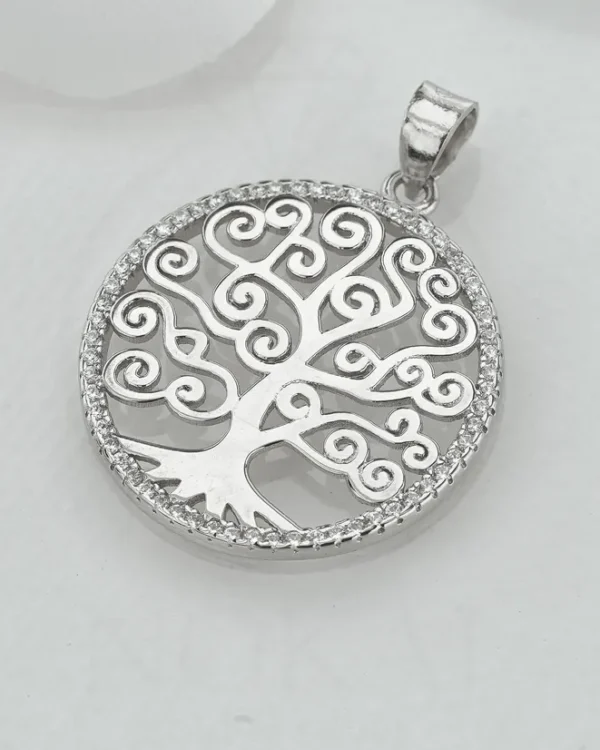 SREBRNI PRIVJESAK S CIRKONIMA - STABLO ŽIVOTA (S260310-184207)
