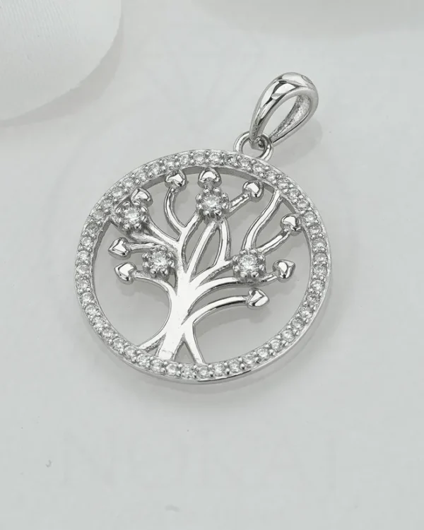 SREBRNI PRIVJESAK S CIRKONIMA - STABLO ŽIVOTA (S260310-184355)