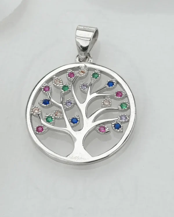SREBRNI PRIVJESAK S CIRKONIMA - STABLO ŽIVOTA (S260310-184719)