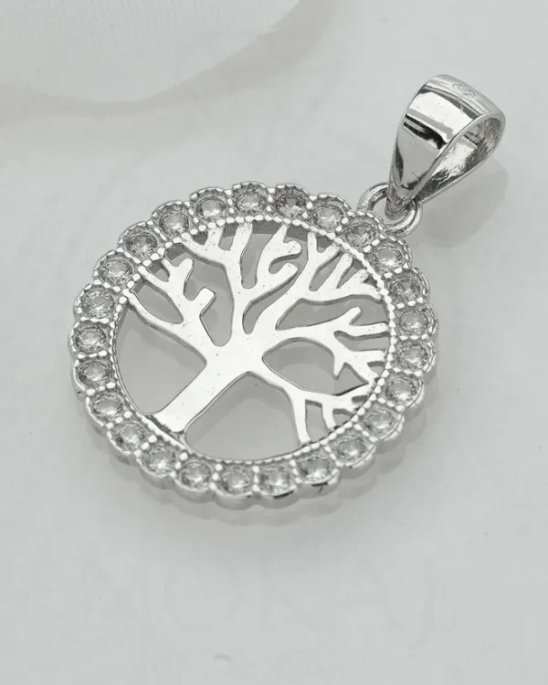SREBRNI PRIVJESAK S CIRKONIMA - STABLO ŽIVOTA (S260310-184930)