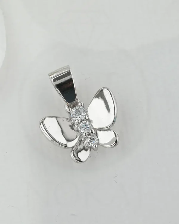 SREBRNI PRIVJESAK S CIRKONIMA - LEPTIR (S260311-141738)