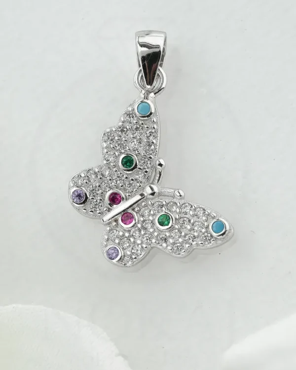 SREBRNI PRIVJESAK S CIRKONIMA - LEPTIR (S260311-142110)