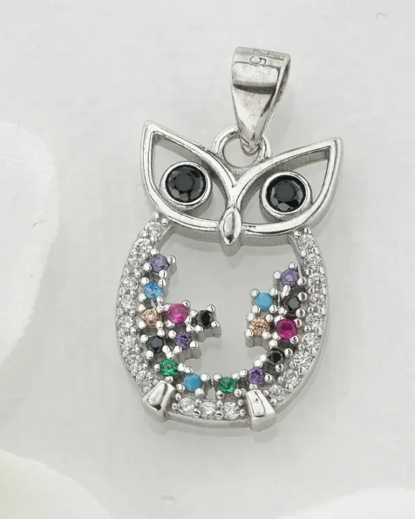SREBRNI PRIVJESAK S CIRKONIMA - SOVA (S260317-125517)