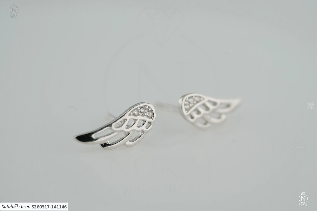 SREBRNE NAUŠNICE S CIRKONIMA - ANĐELOVA KRILA (S260317-141146)
