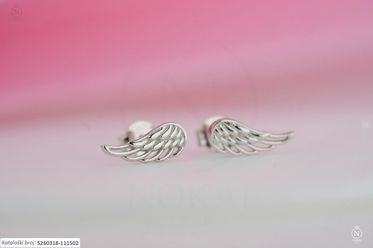 SREBRNE NAUŠNICE S CIRKONIMA - ANĐELOVA KRILA (S260318-111502)