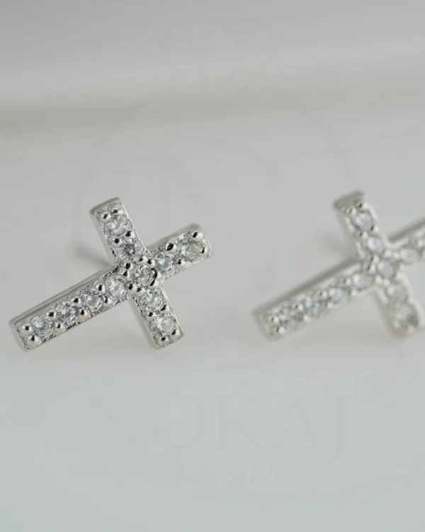 SREBRNE NAUŠNICE S CIRKONIMA - KRIŽ (S260318-112505)