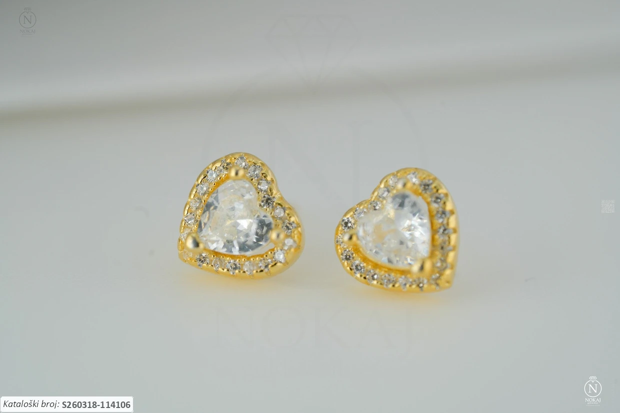 SREBRNE NAUŠNICE S CIRKONOM - SRCE (S260318-114106)