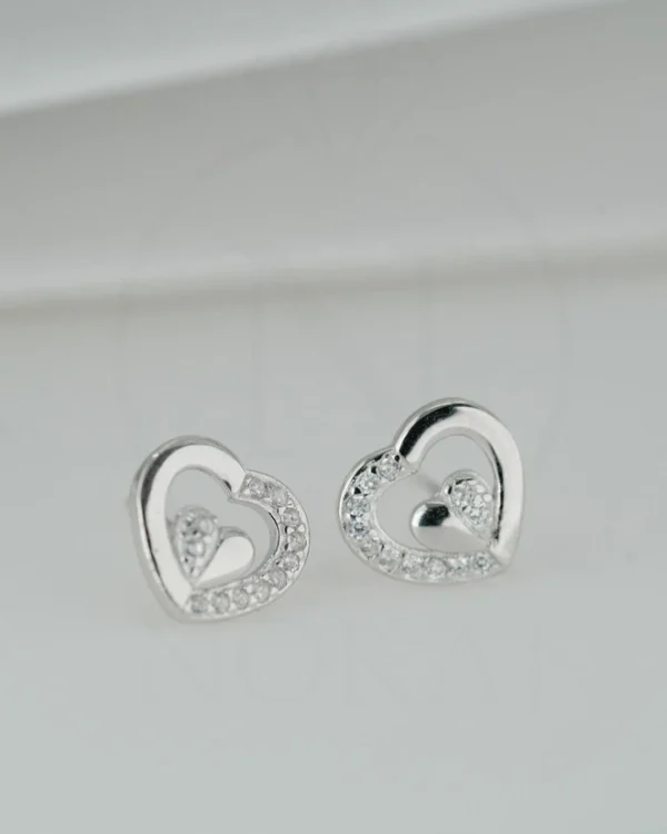 SREBRNE NAUŠNICE S CIRKONOM - SRCE (S260318-115905)