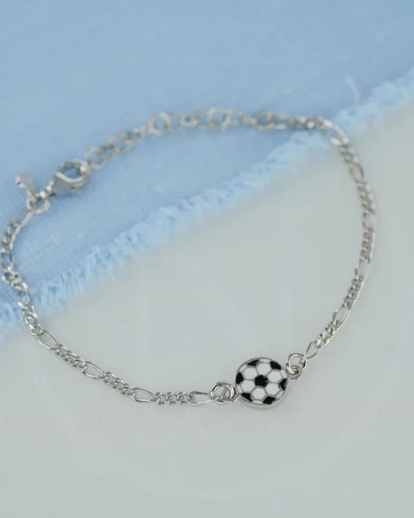 SREBRNA DJEČJA NARUKVICA - NOGOMETNA LOPTA (S260318-130431)