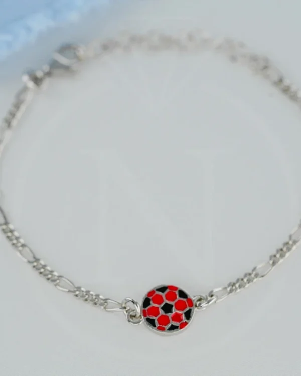 SREBRNA DJEČJA NARUKVICA - NOGOMETNA LOPTA (S260318-130604)