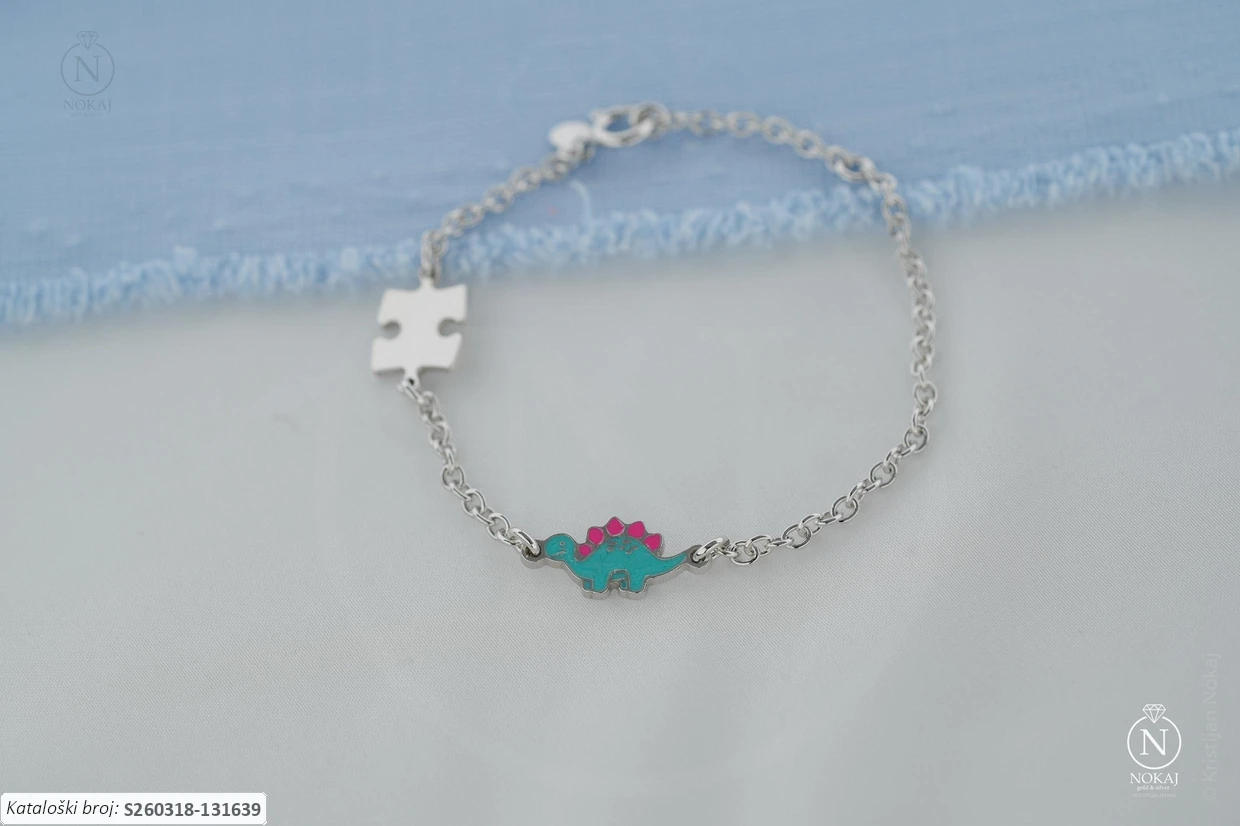 SREBRNA DJEČJA NARUKVICA - DINOSAUR (S260318-131639)