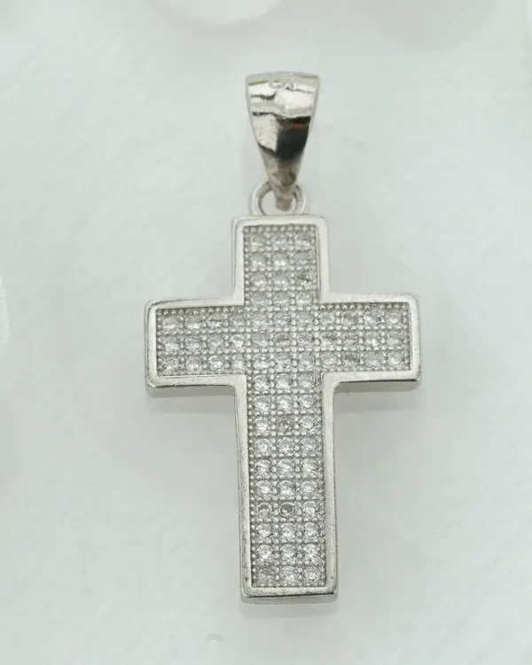 SREBRNI PRIVJESAK S CIRKONIMA - KRIŽ (S260325-173328)