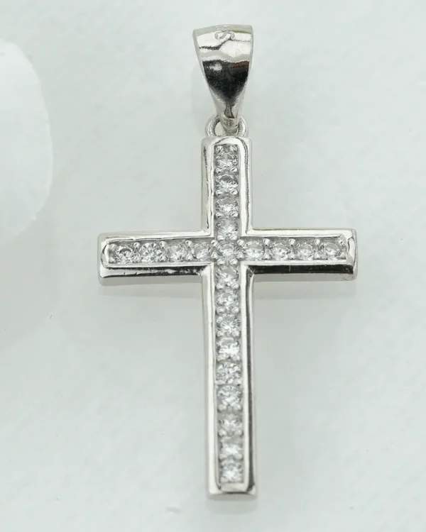 SREBRNI PRIVJESAK S CIRKONIMA - KRIŽ (S260325-173611)