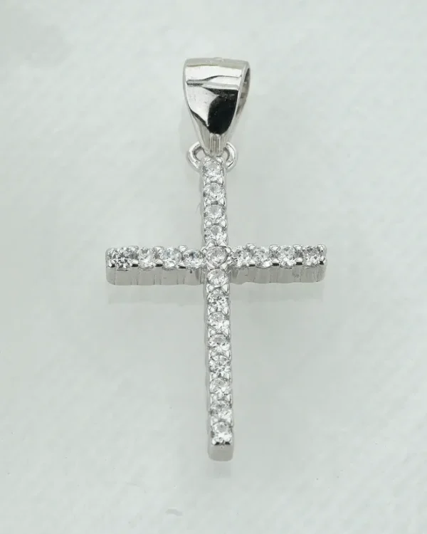 SREBRNI PRIVJESAK S CIRKONIMA - KRIŽ (S260325-173801)