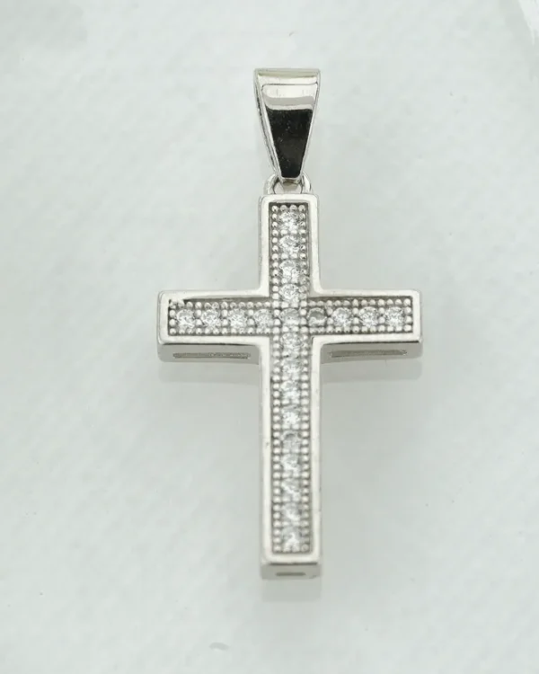 SREBRNI PRIVJESAK S CIRKONIMA - KRIŽ (S260325-185242)