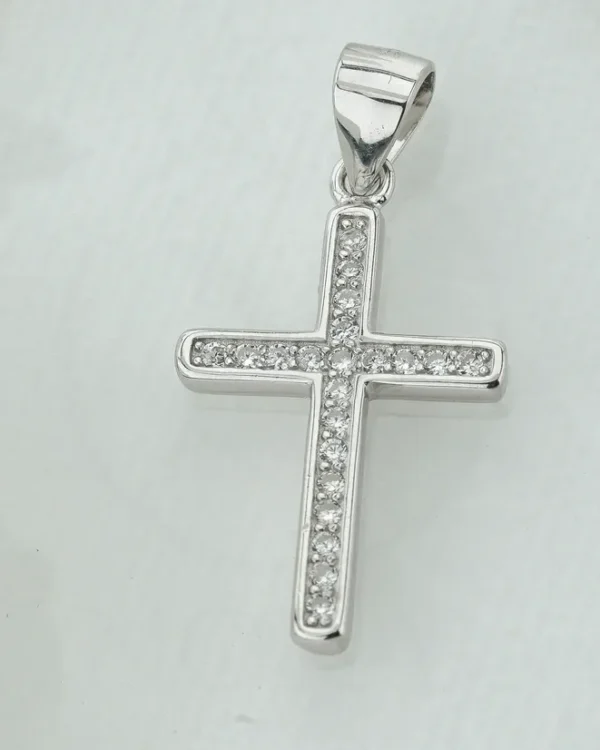 SREBRNI PRIVJESAK S CIRKONIMA - KRIŽ (S260325-185341)