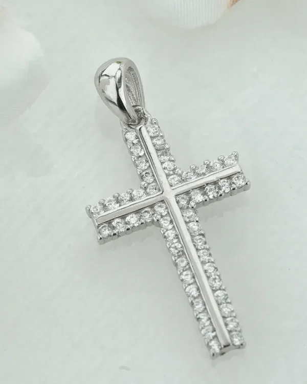SREBRNI PRIVJESAK S CIRKONIMA - KRIŽ (S260325-185537)
