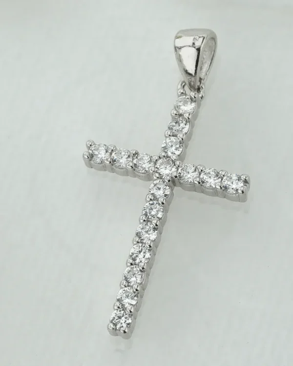 SREBRNI PRIVJESAK S CIRKONIMA - KRIŽ (S260326-143045)
