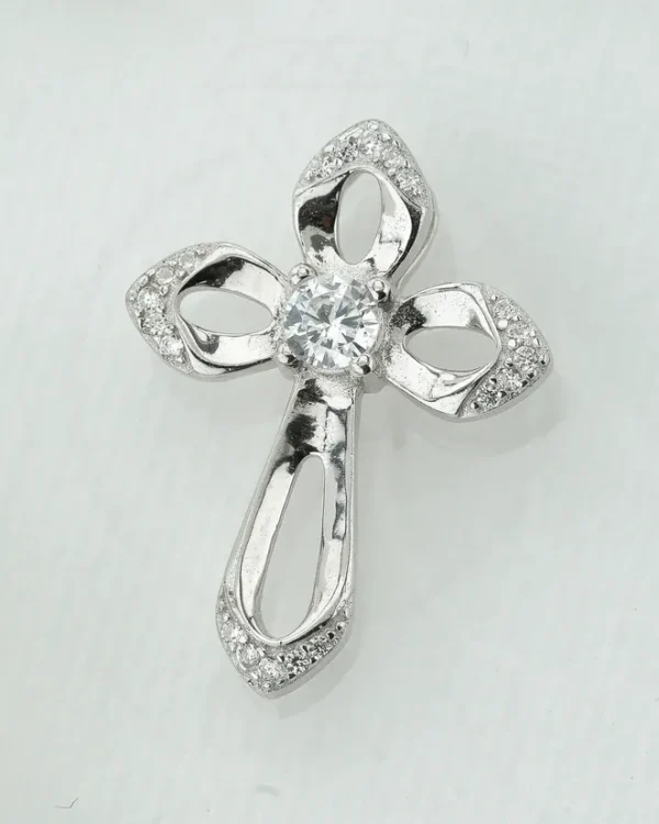 SREBRNI PRIVJESAK S CIRKONIMA - KRIŽ (S260326-143149)