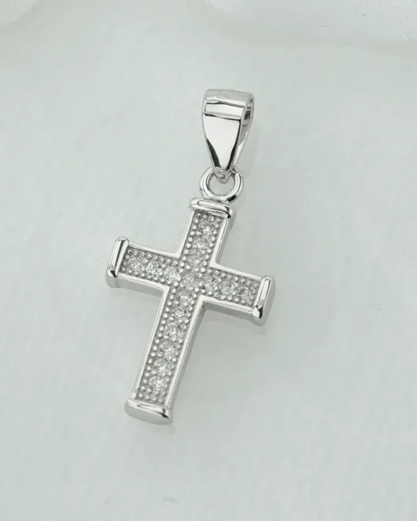 SREBRNI PRIVJESAK S CIRKONIMA - KRIŽ (S260326-143254)