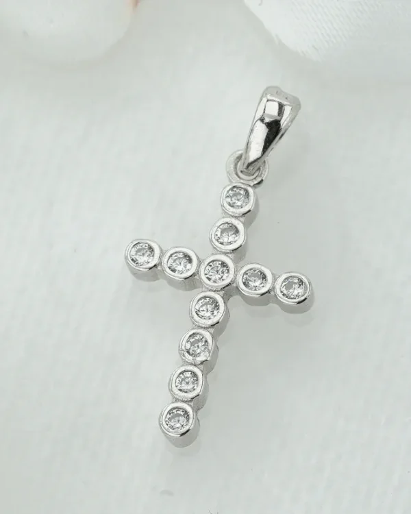 SREBRNI PRIVJESAK S CIRKONIMA - KRIŽ (S260326-143347)