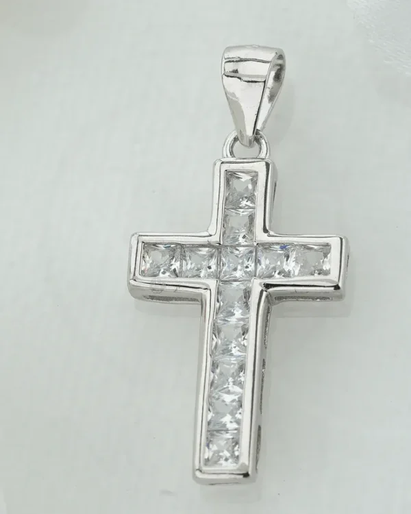 SREBRNI PRIVJESAK S CIRKONIMA - KRIŽ (S260326-144148)
