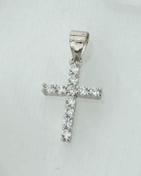 SREBRNI PRIVJESAK S CIRKONIMA - KRIŽ (S260326-144241)