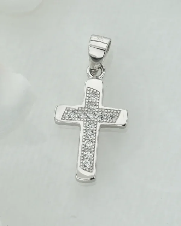 SREBRNI PRIVJESAK S CIRKONIMA - KRIŽ (S260326-144509)