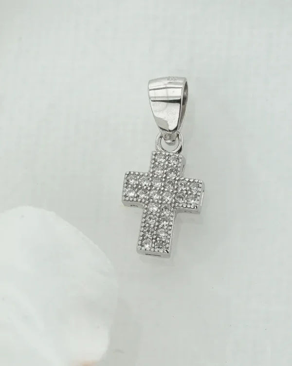 SREBRNI PRIVJESAK S CIRKONIMA - KRIŽ (S260326-145031)