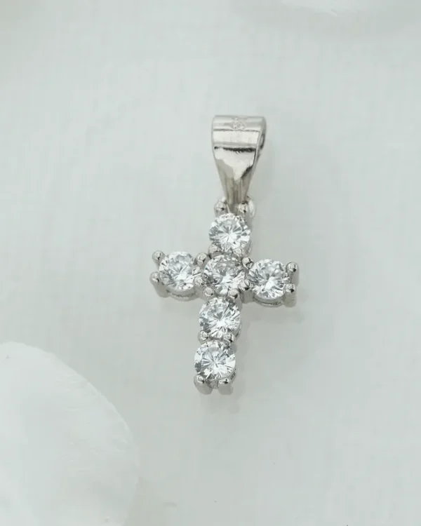 SREBRNI PRIVJESAK S CIRKONIMA - KRIŽ (S260326-145215)