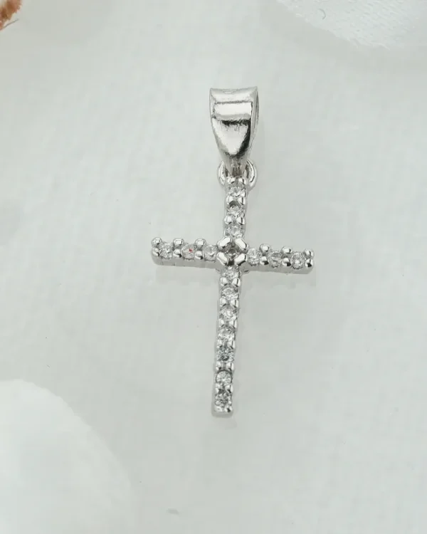 SREBRNI PRIVJESAK S CIRKONIMA - KRIŽ (S260326-145321)