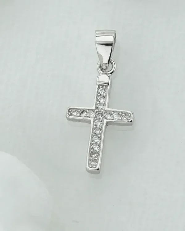 SREBRNI PRIVJESAK S CIRKONIMA - KRIŽ (S260326-145403)