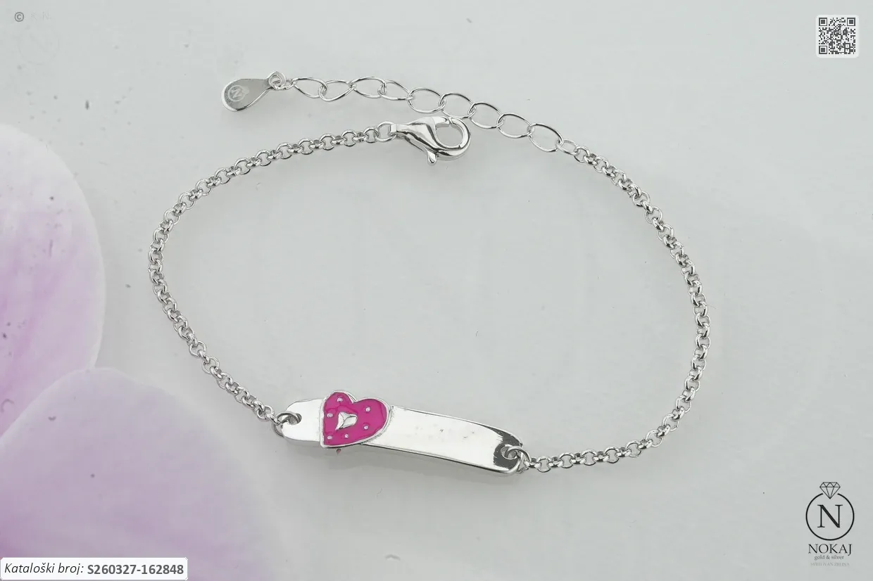 SREBRNA DJEČJA NARUKVICA - SRCE (S260327-162848)