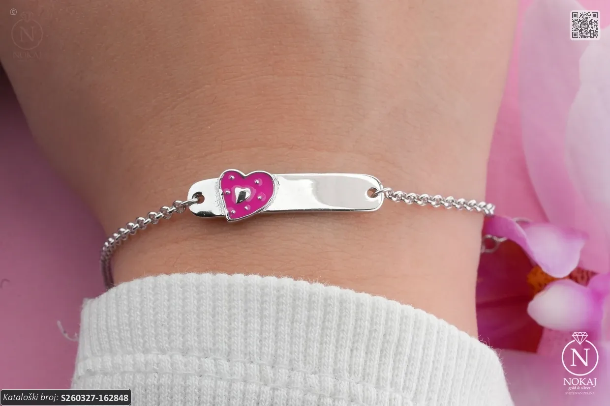 SREBRNA DJEČJA NARUKVICA - SRCE (S260327-162848) - Slika 2