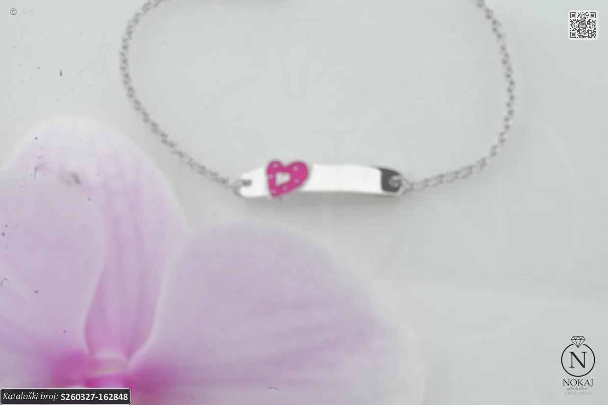 SREBRNA DJEČJA NARUKVICA - SRCE (S260327-162848) - Slika 3