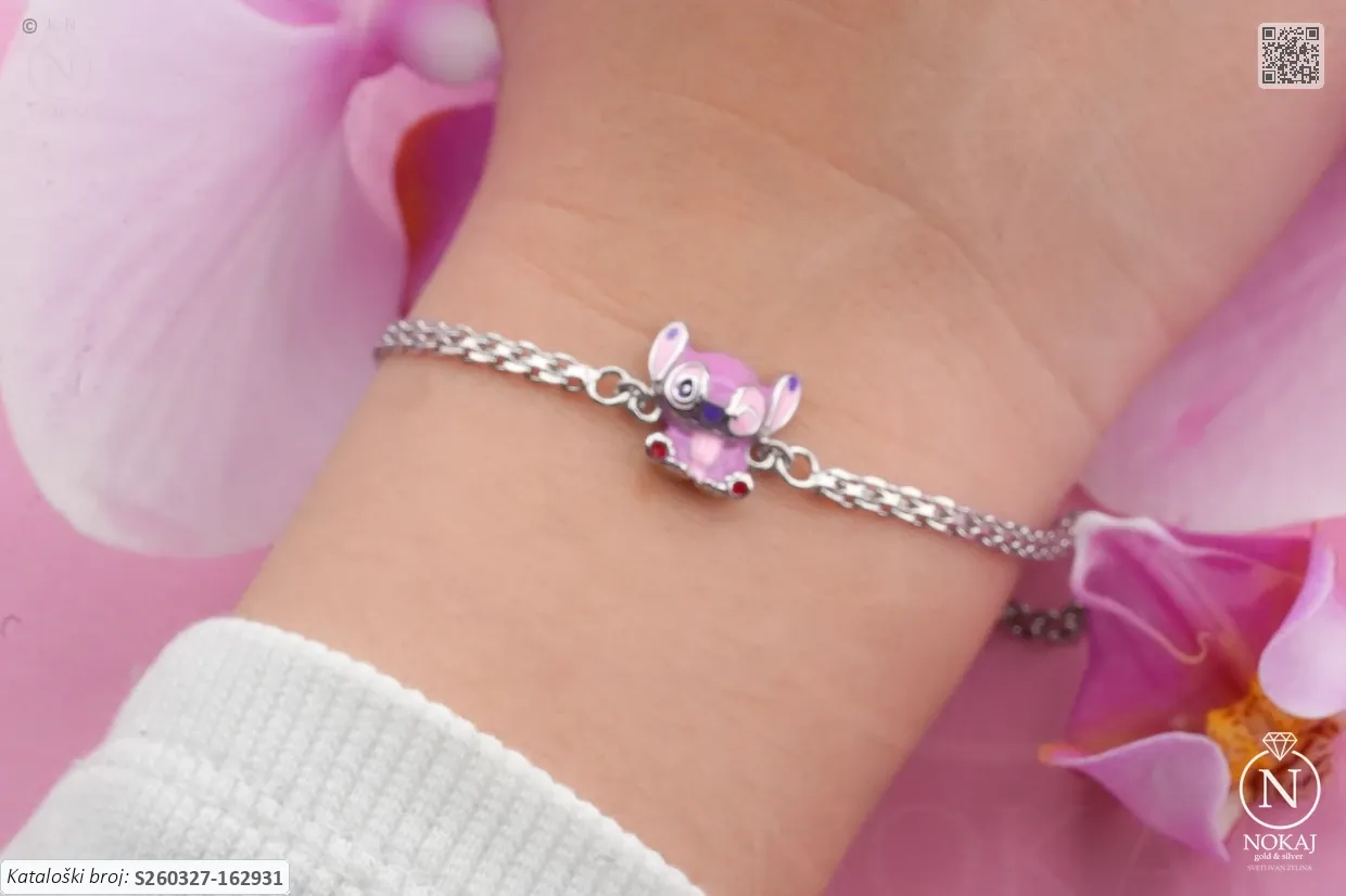 SREBRNA DJEČJA NARUKVICA - STILIZIRANI MOTIV (S260327-162931)