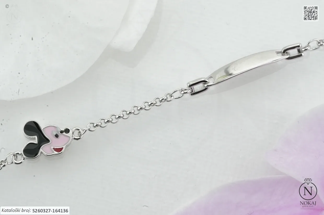 SREBRNA DJEČJA NARUKVICA - STILIZIRANI MOTIV (S260327-164136)