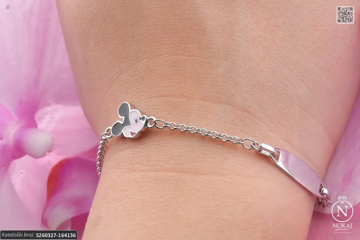 SREBRNA DJEČJA NARUKVICA - STILIZIRANI MOTIV (S260327-164136) - Slika 2